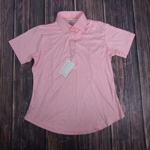Collars & Co Polo Shirt Womens Medium Pink Dress Collar Performance Golf Top